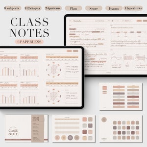 Digitales KLASSEN-Notizbuch, Digitale Notizen, Cornell-Journal, Goodnotes-KLASSEN-Notiz, Notability CLASS-Notiz, Cornell-Notizen, Gitternotizen, Zeilennotizen