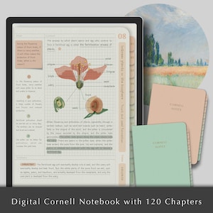 Digital Cornell Notebook, Digital Notes, Cornell journal, Goodnotes Cornell notes, Notability template, goodnotes template, iPad Notebook