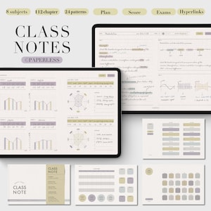 Cyfrowy notatnik CLASS, cyfrowe notatki, dziennik Cornell, notatka CLASS Goodnotes, notatka CLASS Notability, notatki Cornell, notatki siatki, notatki liniowe