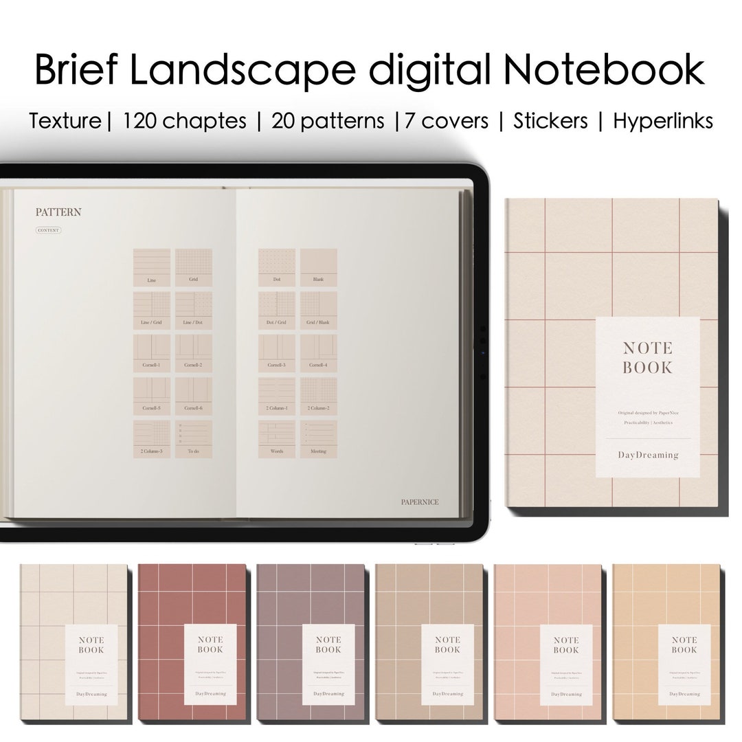 Pink Digital Notebook: 120 Chapters, Cornell Template (PDF) - Etsy