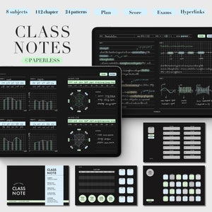 Digitales KLASSEN-Notizbuch, Digitale Notizen, Cornell-Journal, Goodnotes-KLASSEN-Notiz, Notability CLASS-Notiz, Cornell-Notizen, Gitternotizen, Zeilennotizen