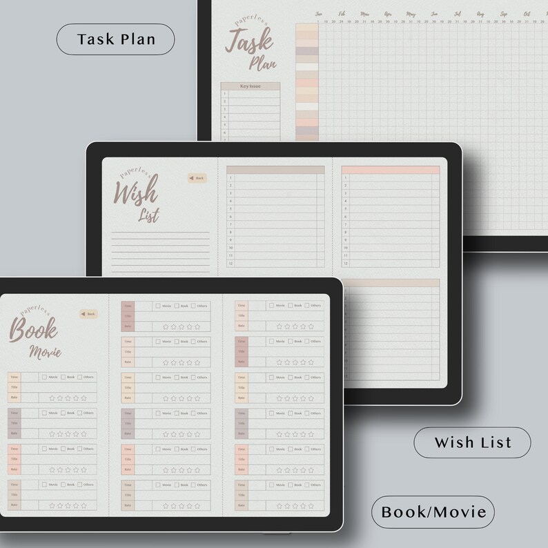 Undated Digital Weekly Planner: Goodnotes & Notability (PDF) - Etsy
