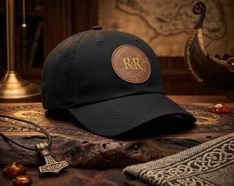 Runes & Reins Leather Patch Hat | Western Motorcycle Cap (Unisex)