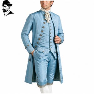 formal court dress men's Mens 18th Century Suit SOFT GREEN