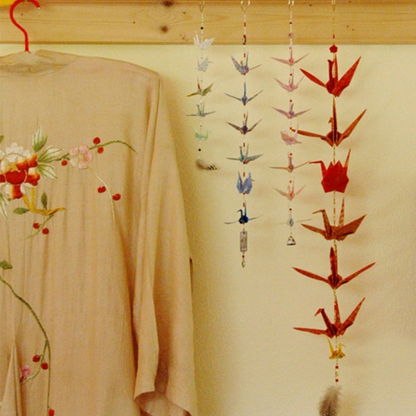 Origami Cranes Custom Order - Your Choice of Colors, Beads and Size