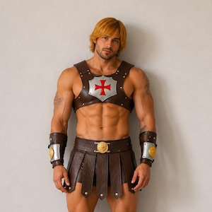He Man-kostym, Masters of the Universe Cosplay, Power Sword, Hero Boots, Prins Adam, Halloween, Comic Con födelsedagspresent present Power sword