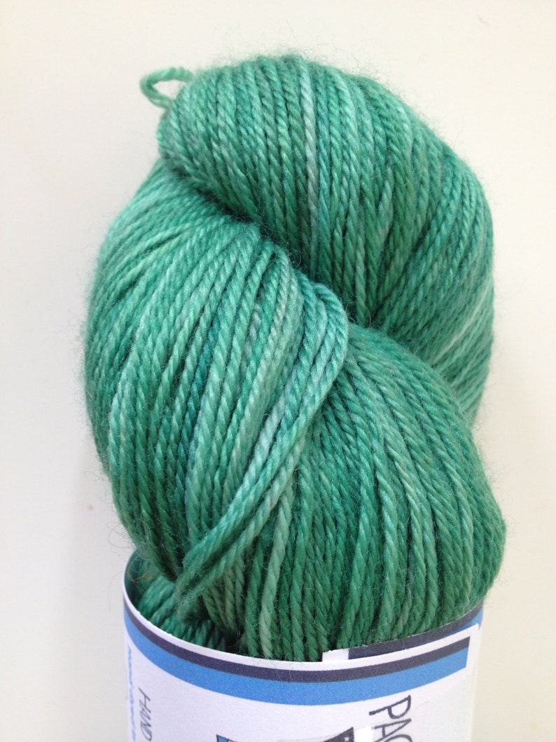 Leaf Hand Dyed Pagewood Farms Denali Green Sock Yarn