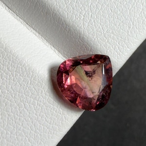 Natural Raspberry Pink Tourmaline Gemstone, Heart Cut, 2.05 Carat (Tanzania Origin)