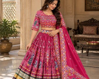 Designer Navratri Heavy Lehenga Choli Set For Womens, Mirror Work Lehenga, Readymade Blouse Lehengas, Gharba Dress, Gift for her