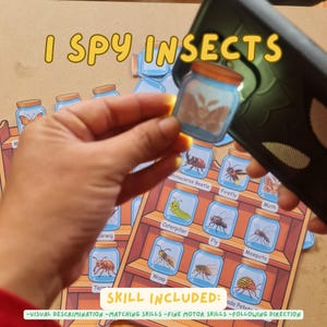 Insect Flashlight Reveal Activity: Hidden Bugs Science Game for Kids, Preschool Learning (Printable PDF)