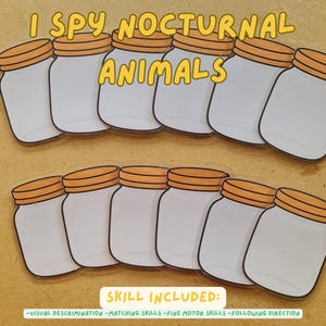 Nocturnal Animals Flashlight Game : Printable Preschool Activity , Fine Motor Skills (Printable PDF)