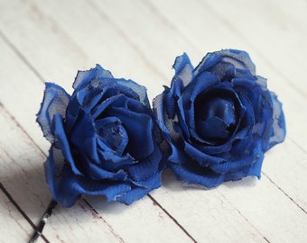 Blaue Rose Haarspange, Haarteil Blau, Blaue Rose Haarschmuck, Blaue Haar Blume Hochzeit, Marine Blaue Blume Haarnadeln, Marine Blume für Haar