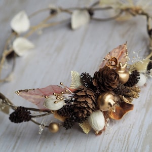 Christmas Headband, Gold Halo, Christmas Hair Accessory, Winter Hair Accessory, Christmas Crown, Gold Bridal Crown, Winter Wedding Crown