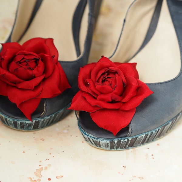 Red Rose Shoes Etsy