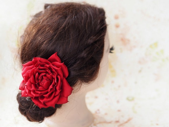 fantastic red rose bun hairstyle for bridal  YouTube
