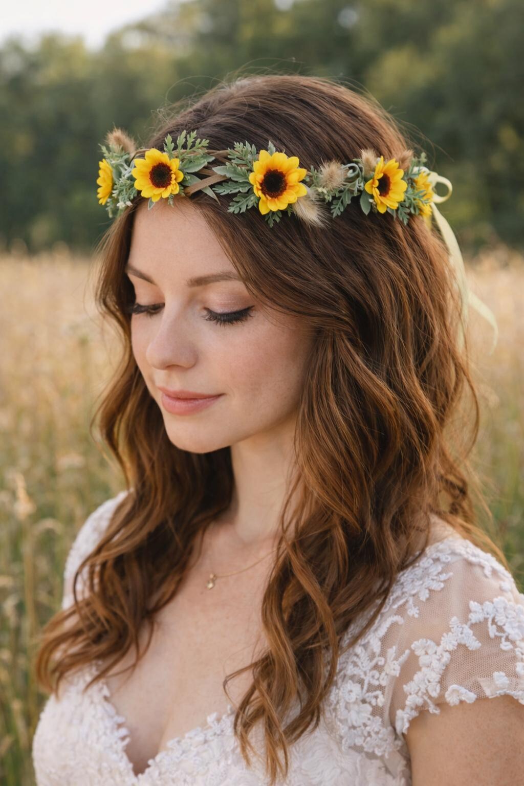 Cerchietto Per Capelli Donna Con Fiore Di Girasole E Rosa: Accessorio Elegante Per Matrimoni, Feste E Festival, Morbido E Comodo