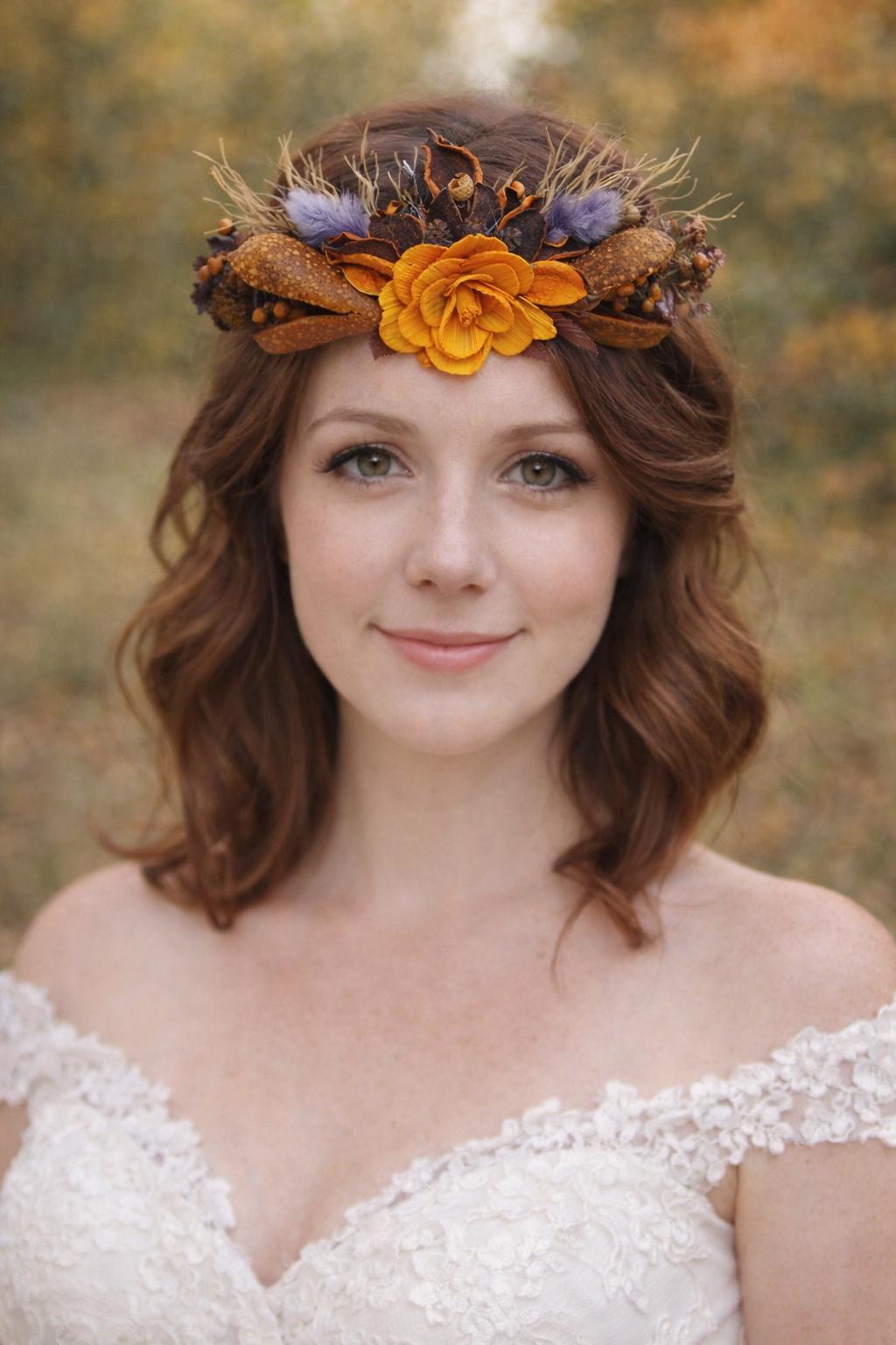 Autumn Woodland Flower Crown, Forest Fairy Headpiece, Fall  display picture 3