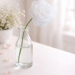 Large White Rose Hair Clip, Silk Flower Brooch, Bridal Hair Accessory, Wedding Corsage Pin image 12