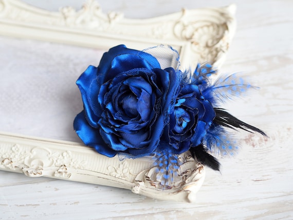 Fermaglio Per Capelli Da Sposa Jovono - Con Fiori, Colore Blu, Per Donne E Ragazze, Occasioni Speciali - Foto 5