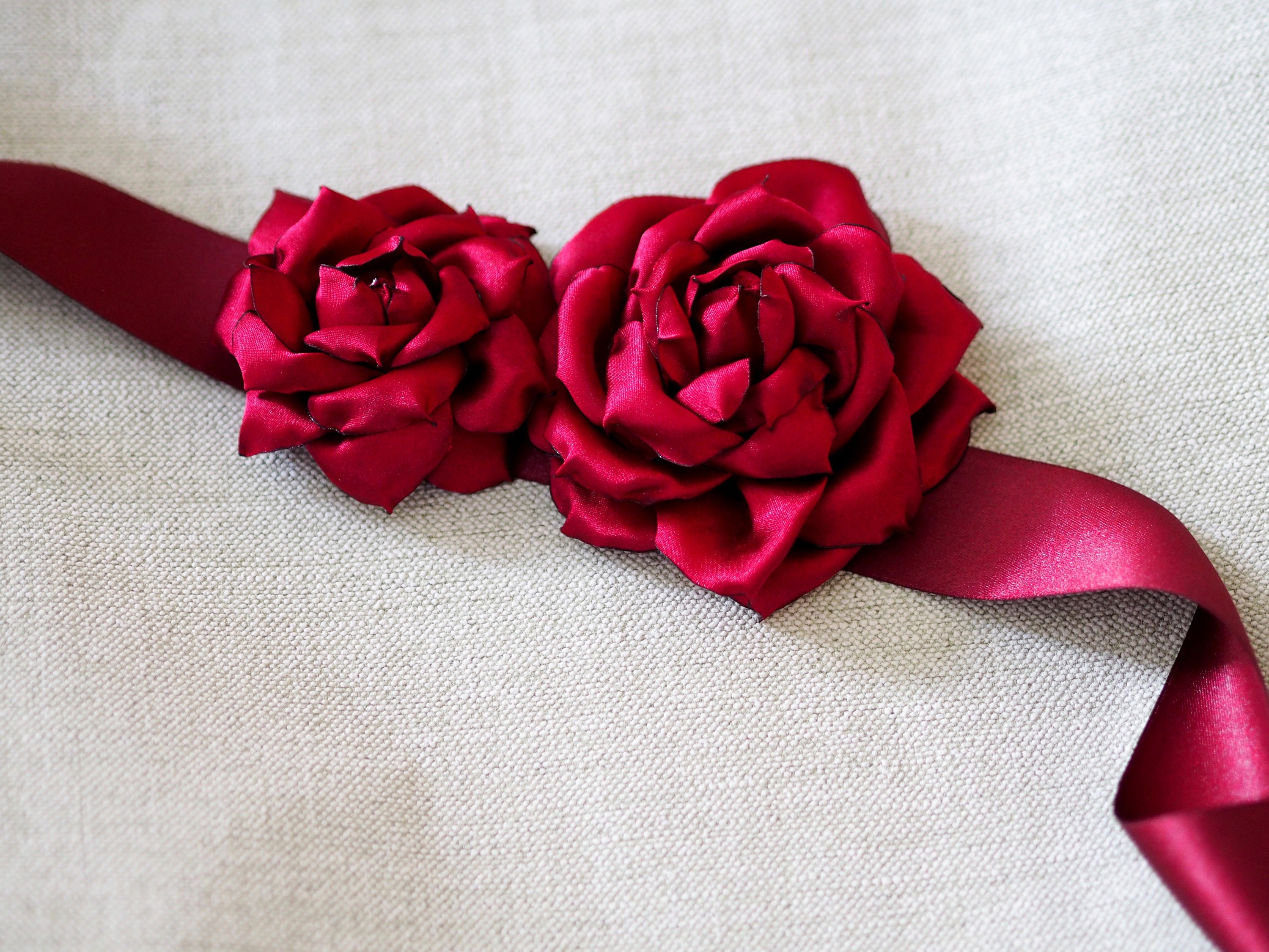 burgundy dress sash Extra Long Burgundy Satin Sash Belt by Satin Swank