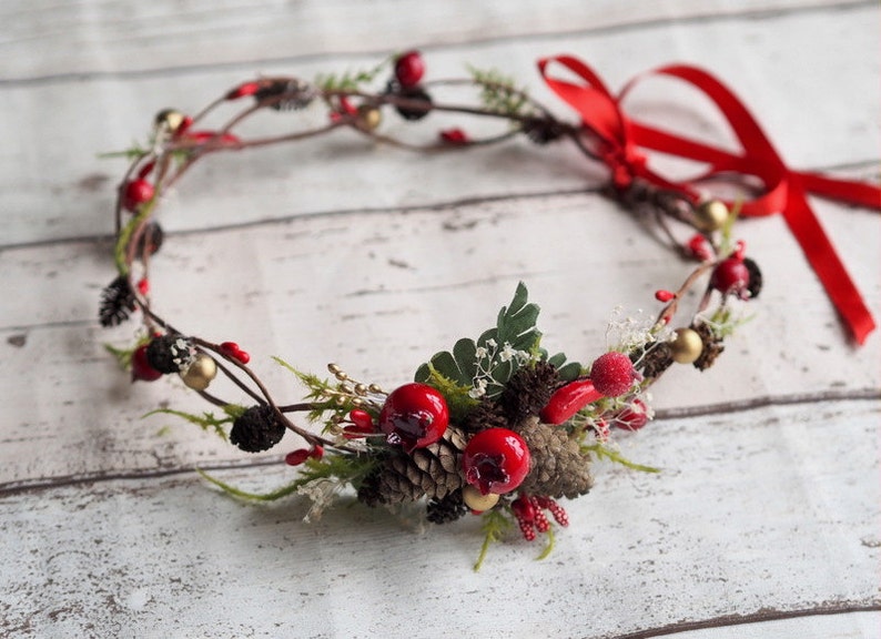 Christmas Hair Accessories Winter Crown Adult Rustic Winter Etsy