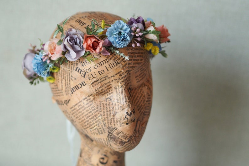 Flower Crown Maternity Photoshoot Maternity Headband Pastel Etsy