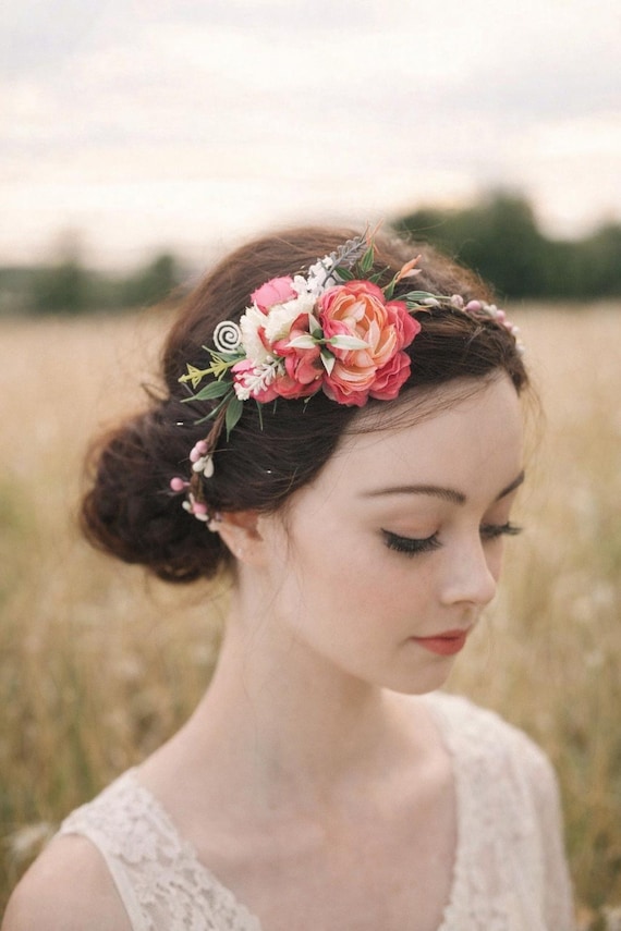 Pink Flower Crown for Maternity Photoshoot, Baby Shower  display picture 2