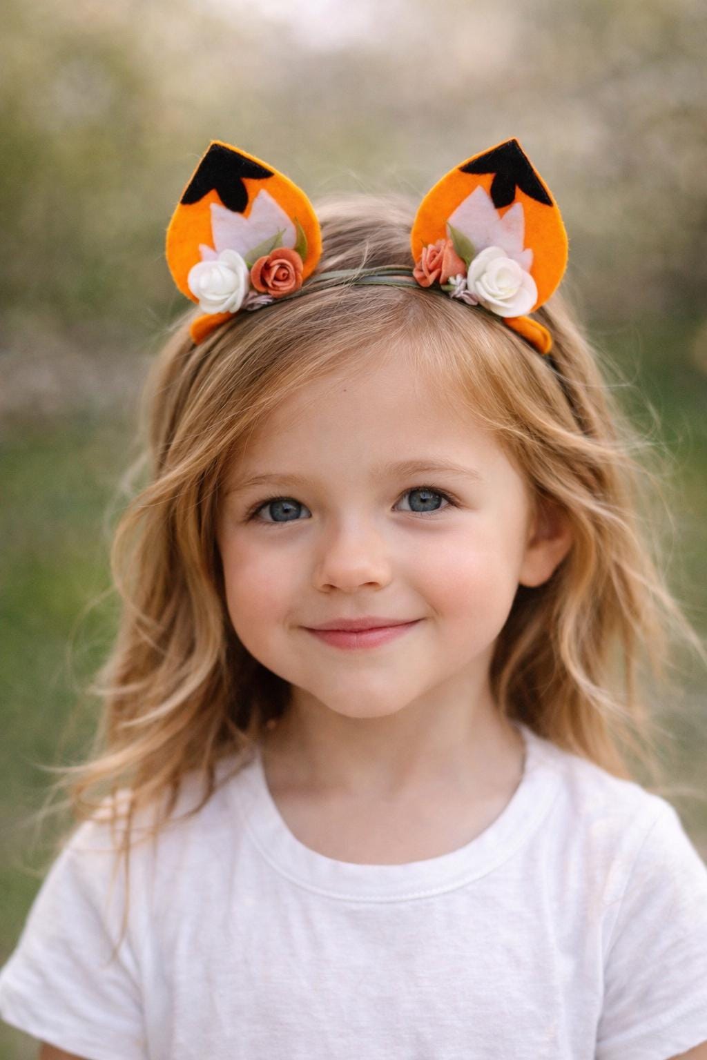 フェルト製キツネ耳ヘアクリップ、森のキツネのヘッドバンド、子ギツネ