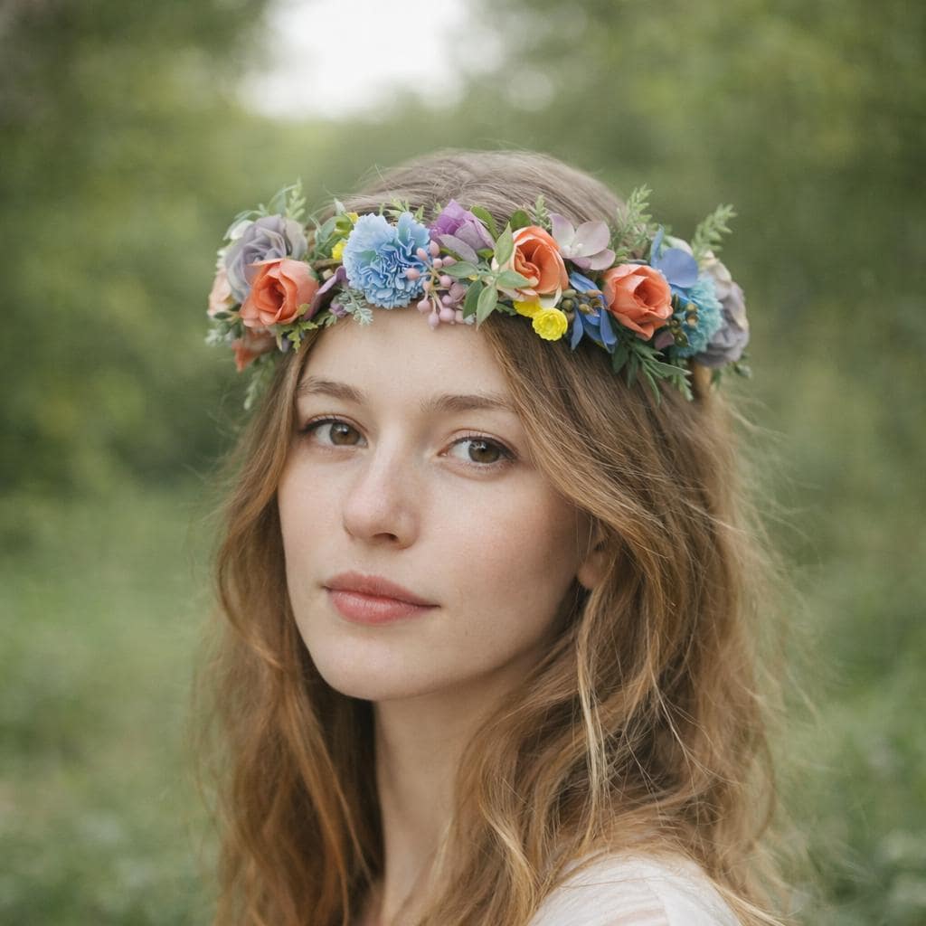 Bea West made in Japan Vintage floral flower headpiece halo piece Whether you are preparing for a wedding, or for a day at the  main image 2
