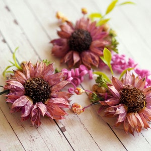 Dried Flower Boutonniere – Rustic Woodland Buttonhole in Mauve and Plum Tones for Autumn Weddings, Pink Boutonniere, Dried Boutineer Wedding