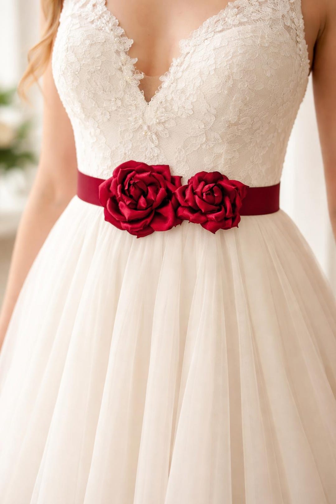 2171 Burgundy Wedding Belt For Bride Dress- Dress Plain Bridal Burgundy Bridal Belt - Etsy main image 4