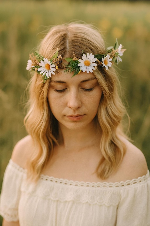 ZYoung Couronne De Tournesol Bohème Hippie, Marguerite