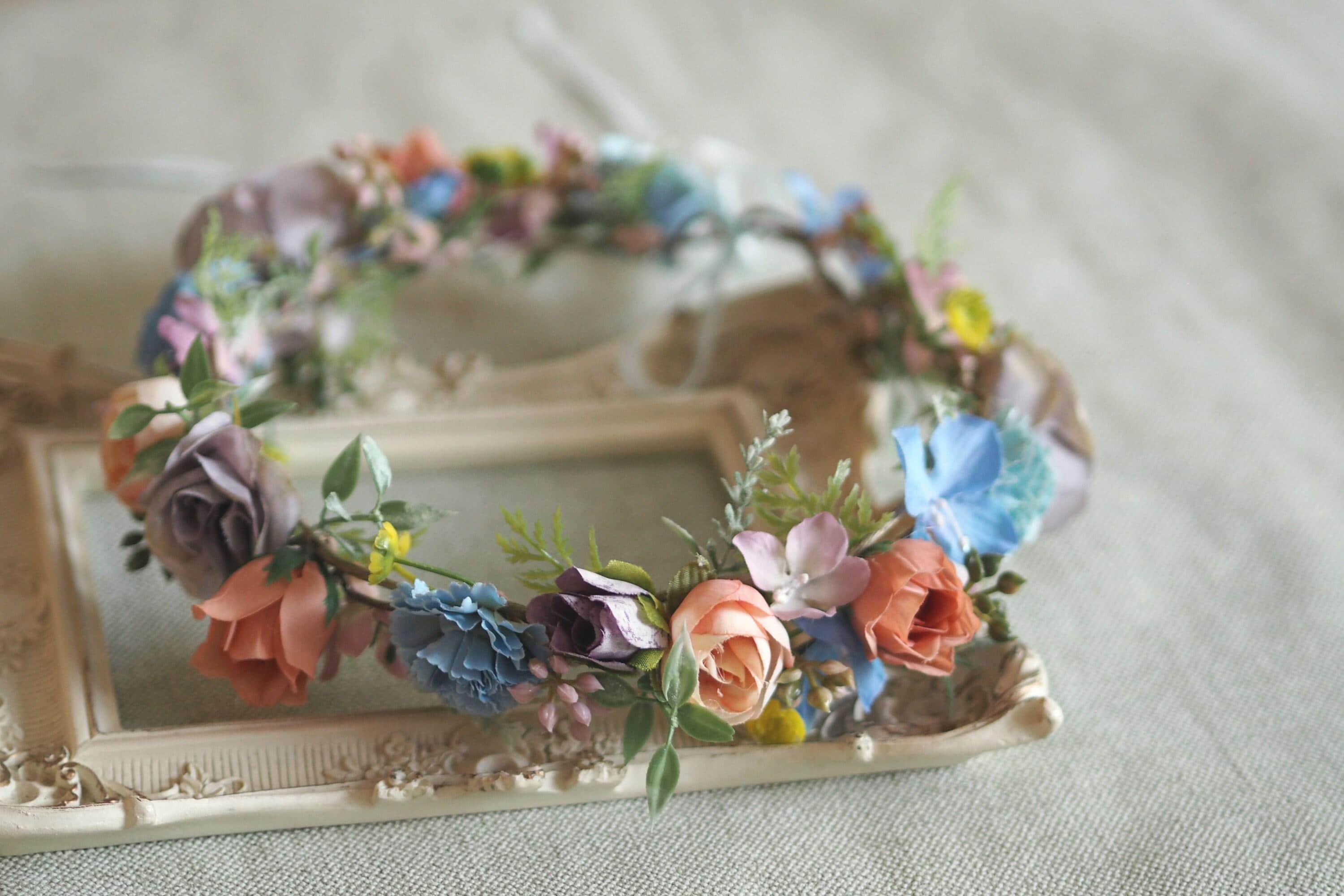 Maternity Flower Crown Wedding Headband Polyestersize adjustable floral June Bloomy Bridal Flower Crown - Rose Floral Headband for  main image 2