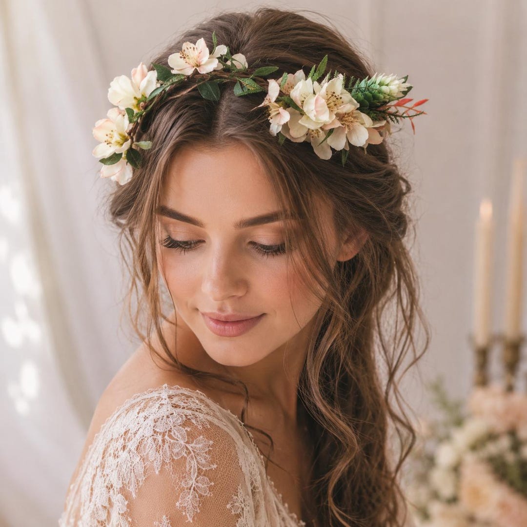 Cherry Blossom Flower Crown, Blush Sakura Headpiece, Boho Bridal Cherry Blossom Flower Crown, Blush Sakura Headpiece, Boho Bridal