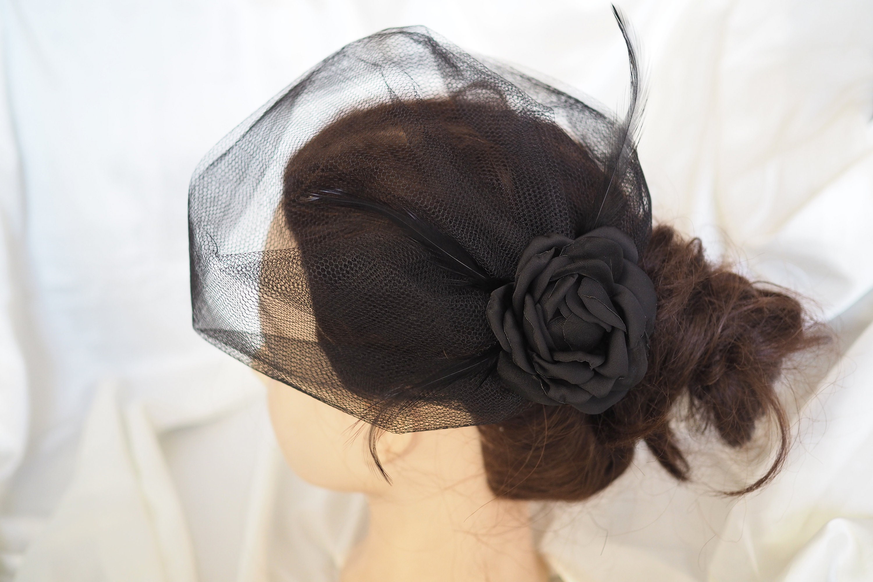 Black Veil Fascinator - Etsy