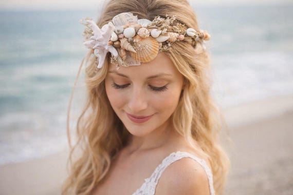Mermaid Seashell Crown With Starfish – Beach Wedding  display picture 1
