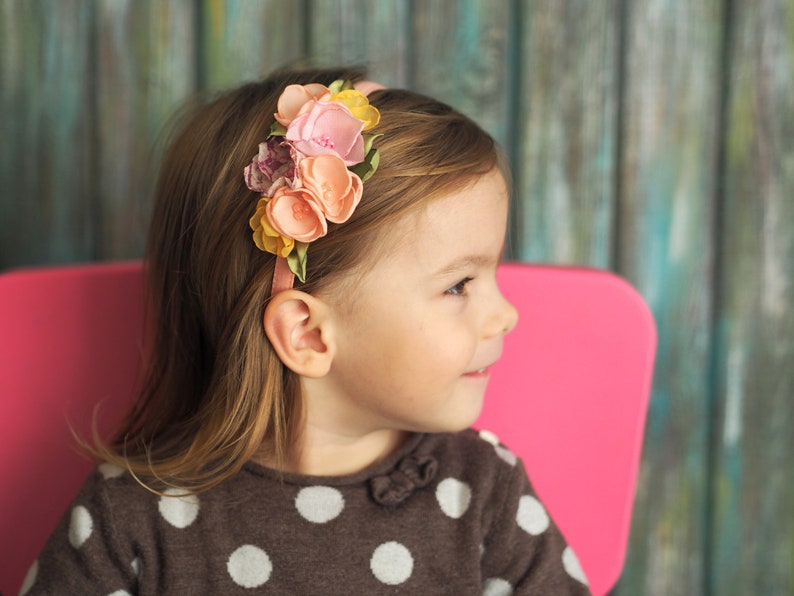 Girls Headbands for Wedding Flower Girl Hairband Peach | Etsy