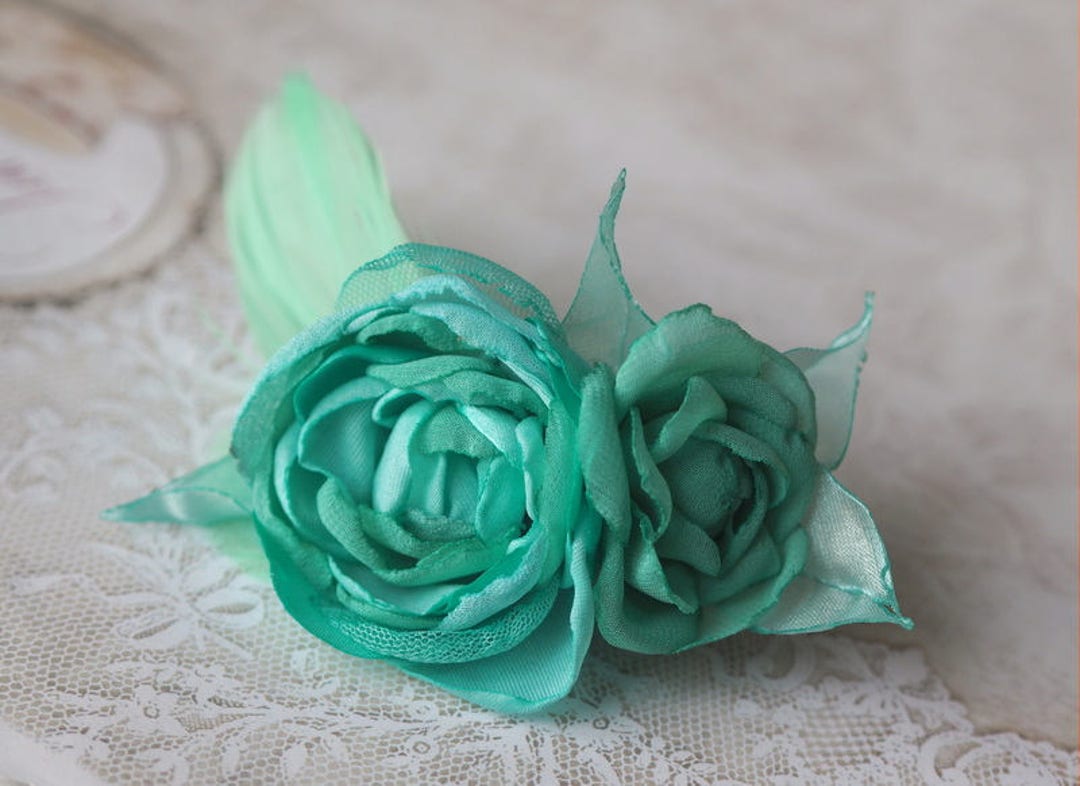 Mint Green Fascinators for Weddings Mint Green Flower Hair Etsy