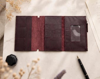 Leather Notebook Insert, Planner Organizer Insert, Journal Pocket Insert, Leather Card Holder, Travelers Notebook Insert, A5 Planner Insert