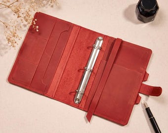 Personalized Leather Binder, A5 Binder, Leather Portfolio, 3 Ring Binder, Leather Folder, Custom Binder, Leather Planner, Leather Journal