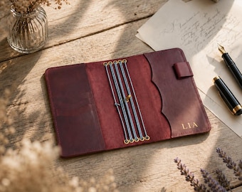 Personalized Journal, Trifold Journal, A5 Notebook Cover, Refillable Journal, Leather Journal Case, Travel Journal, Notebook With Pocket