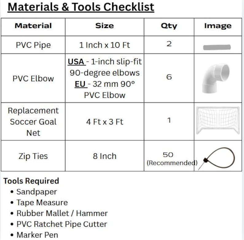 Workout Checklist.pdf DIY PVC Soccer Goal Build Guide, Zero-waste Backyard Training Net (PDF ...