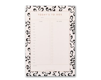 A5 Daily Planner Desk Pad, Bold Coral Pattern Daily To Do List Organiser, 50 tear off sheet notepad for Office or Student