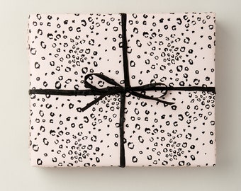 Pink Leopard Gift Wrap | 10 Sheets | Animal Print Wrapping Paper | Patterned Paper | Sustainable Gift Wrap