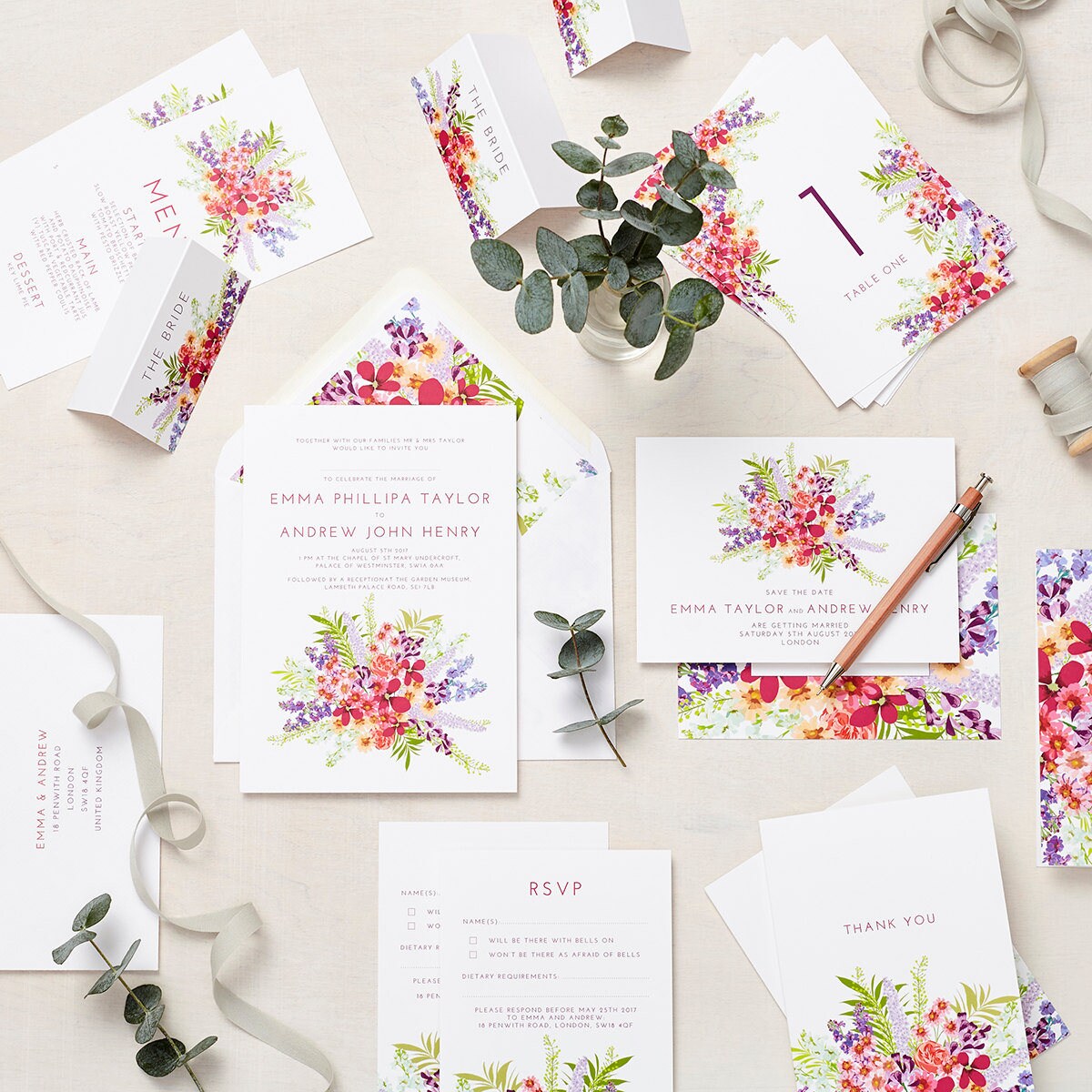 Secret Garden Wedding Stationery sample pack | Etsy