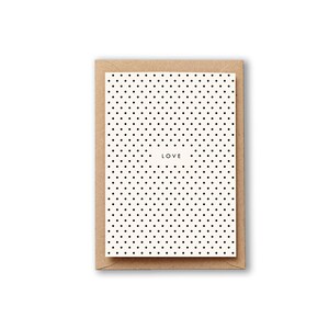 Polka Dot Love Card. Valentines card, anniversary card or wedding day card