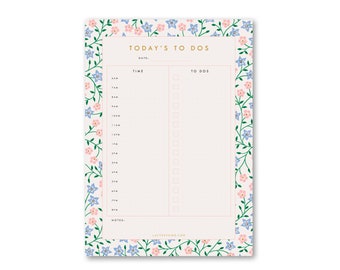 A5 Daily Planner Desk Pad, Periwinkle Daily To Do List Organiser, 50 tear off sheet notepad for Office or Student