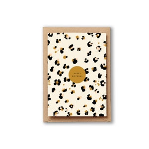 Happy Birthday Card  Cheetah Animal Print