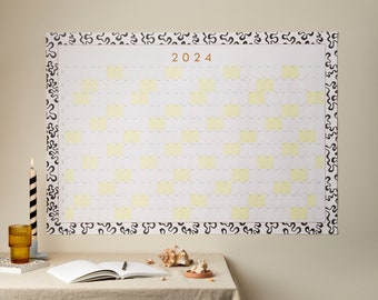 2024 Large Wall Planner - 2024 calendar - 2024 Planner - Coral Design - 68x98cm - Yearly Planner - 2024 diary - year wall planner