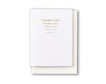 Luxurious Letterpress Gold Foil Thank You cards